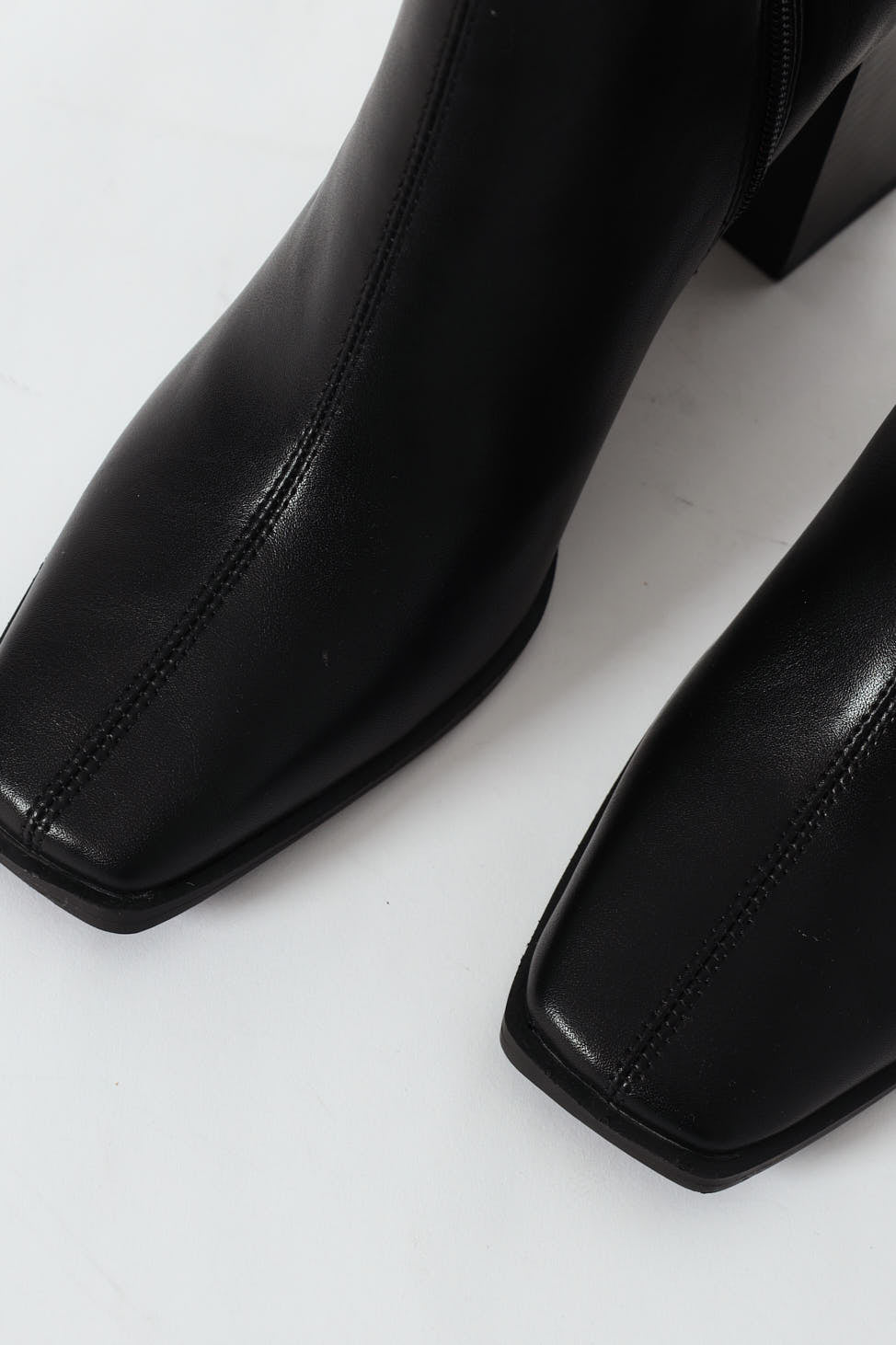 Block Heel Ankle Boots - Black