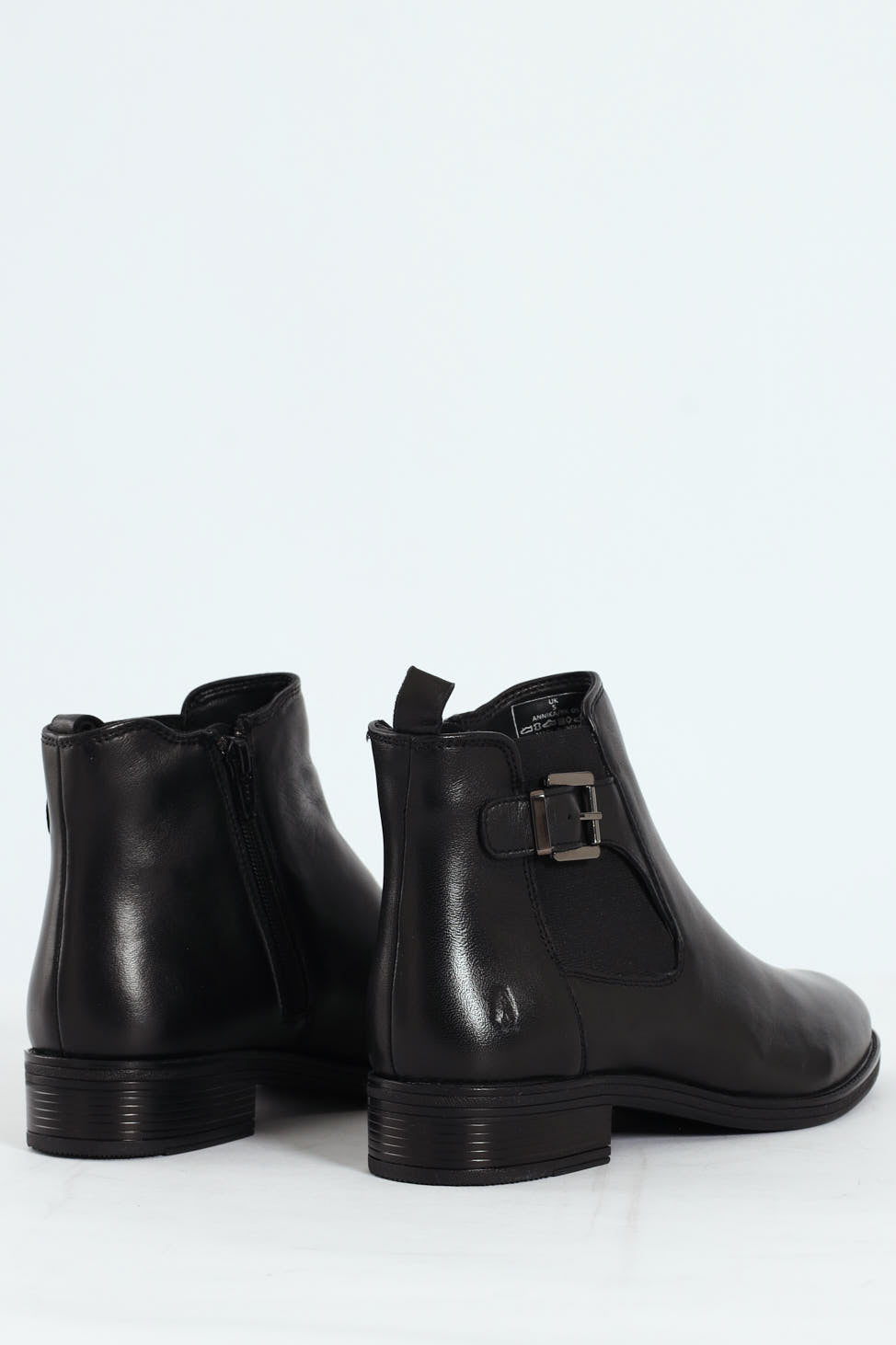 Annika Nappa Leather Buckle Ankle Boot - Black