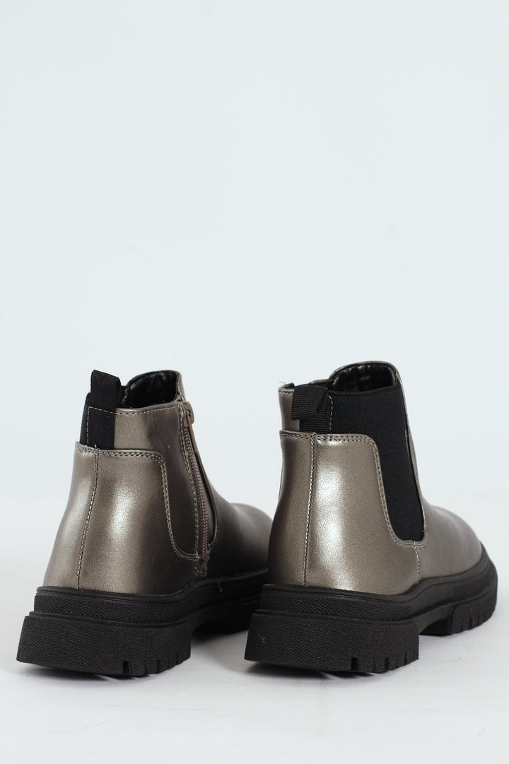 Girls Chelsea Boot - Pewter