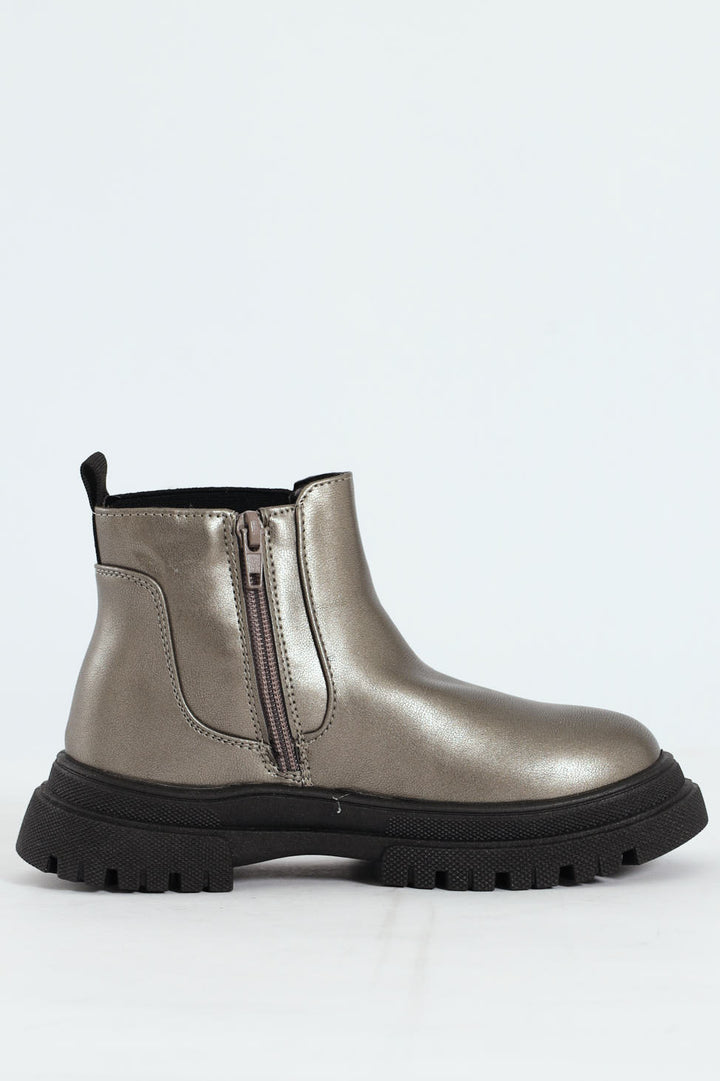 Girls Chelsea Boot - Pewter