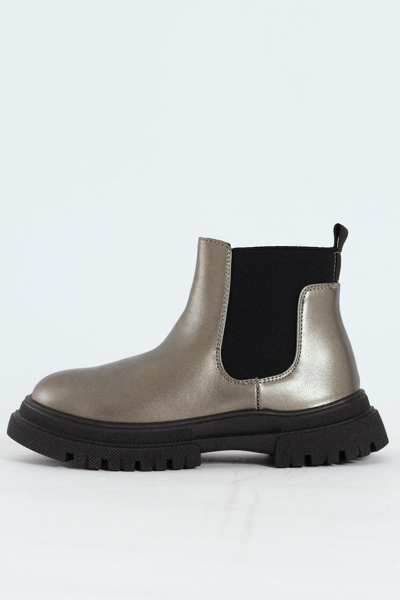 Girls Chelsea Boot - Pewter