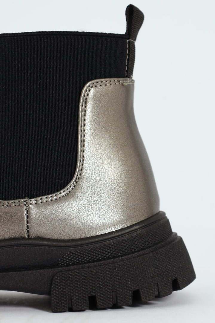 Girls Chelsea Boot - Pewter