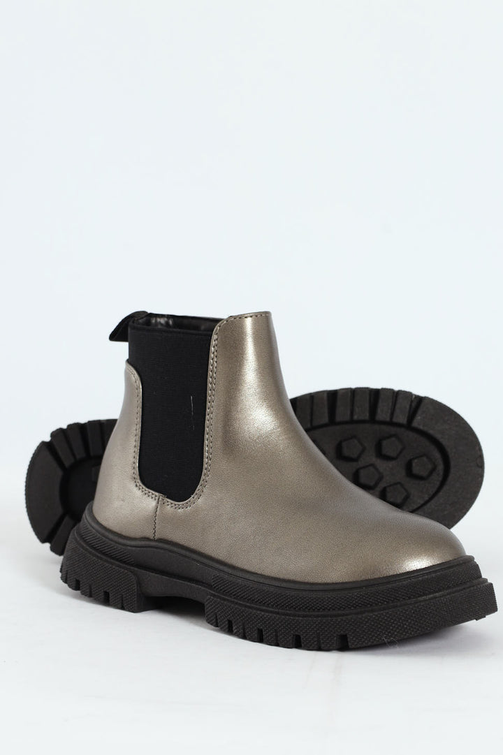 Girls Chelsea Boot - Pewter