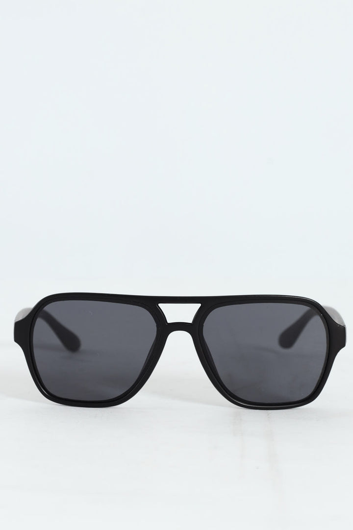 Retro Aviator Sunglasses - Black