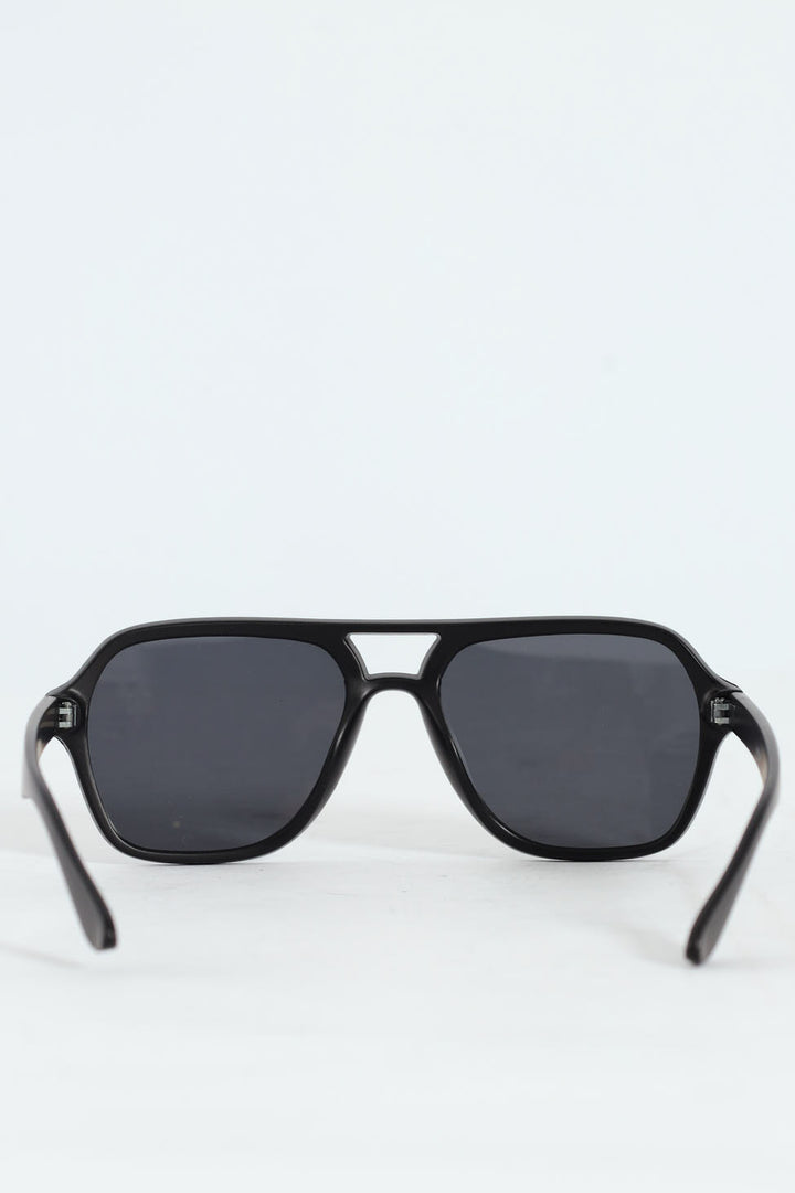 Retro Aviator Sunglasses - Black