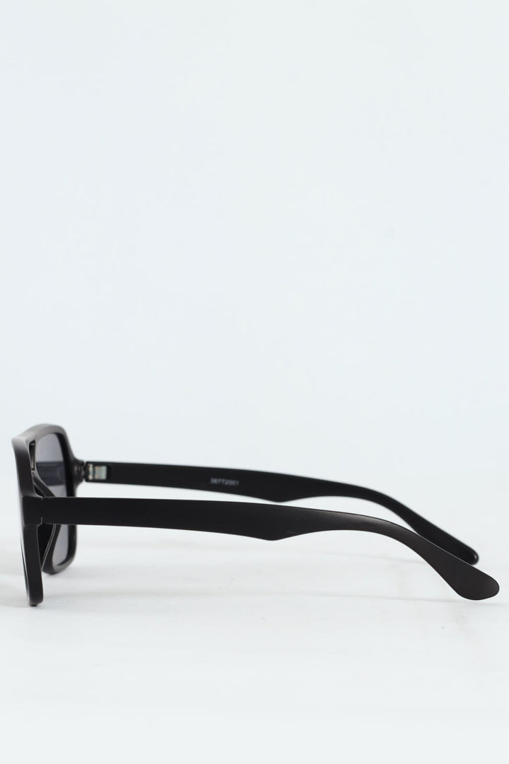 Retro Aviator Sunglasses - Black