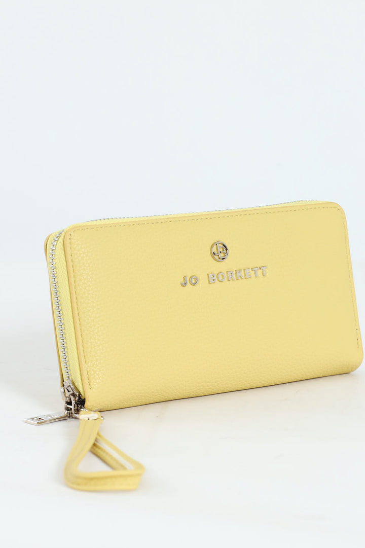 Nikki Pebble Zip Around With Hand Strap - Lemon