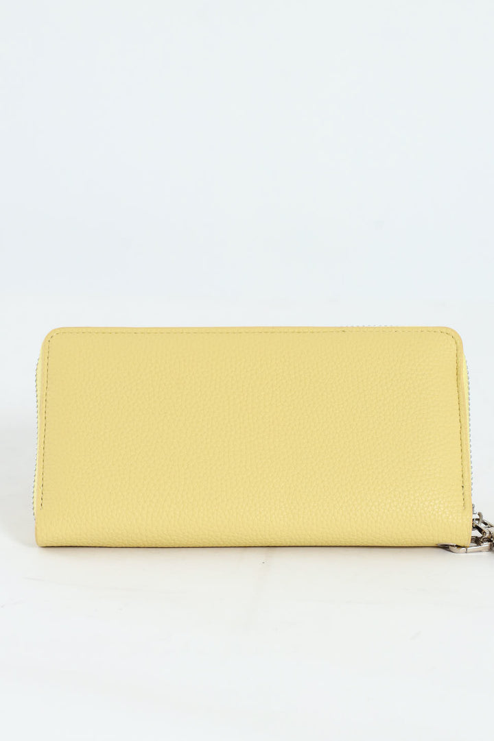 Nikki Pebble Zip Around With Hand Strap - Lemon