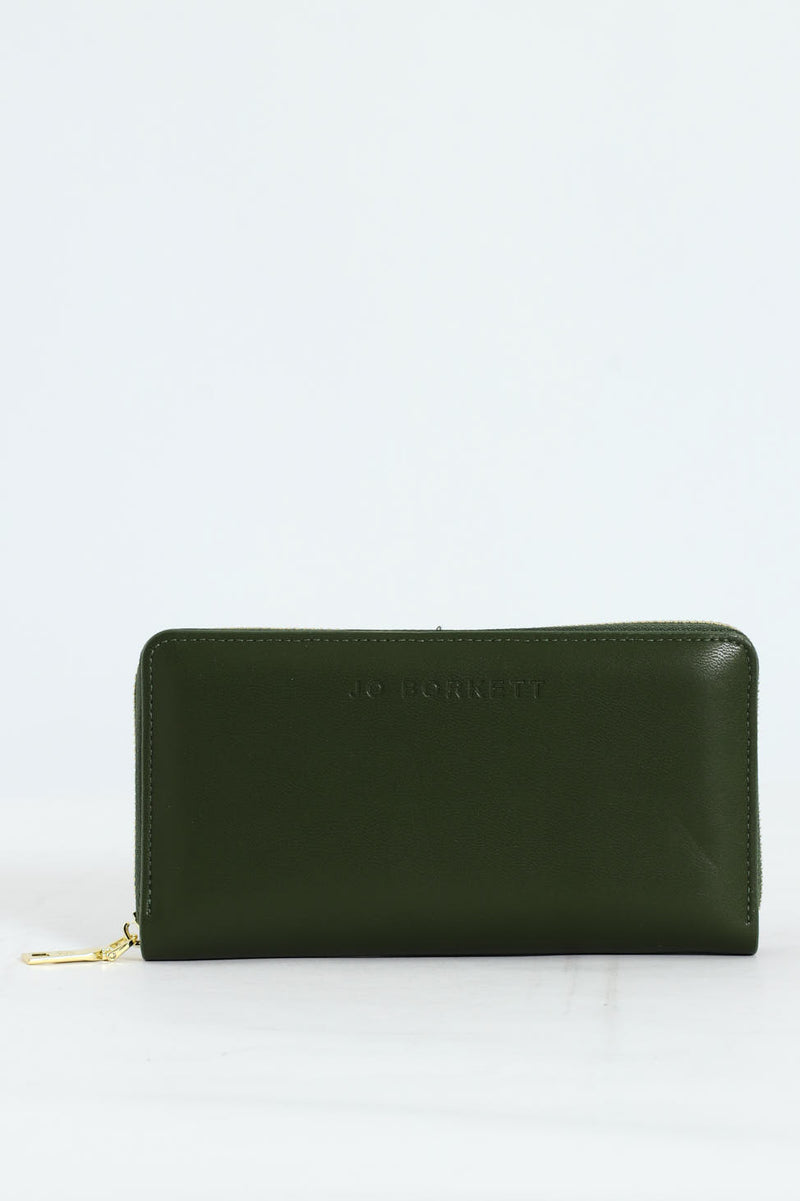 Meryl Smooth Zip Around Purse - Green
