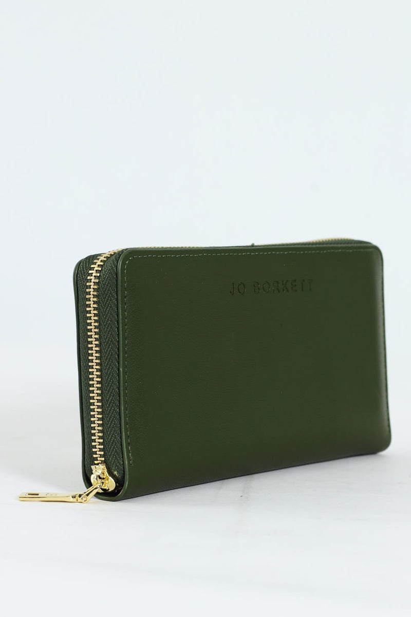 Meryl Smooth Zip Around Purse - Green