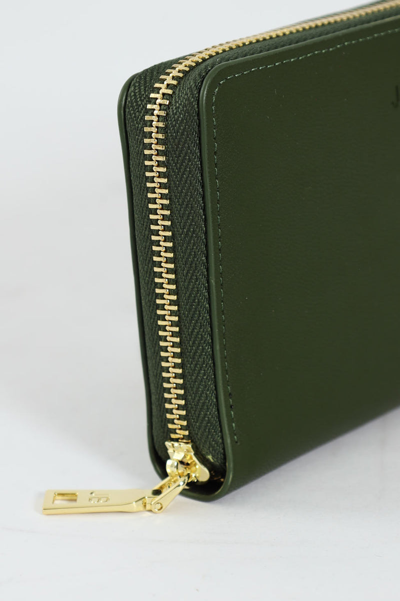 Meryl Smooth Zip Around Purse - Green