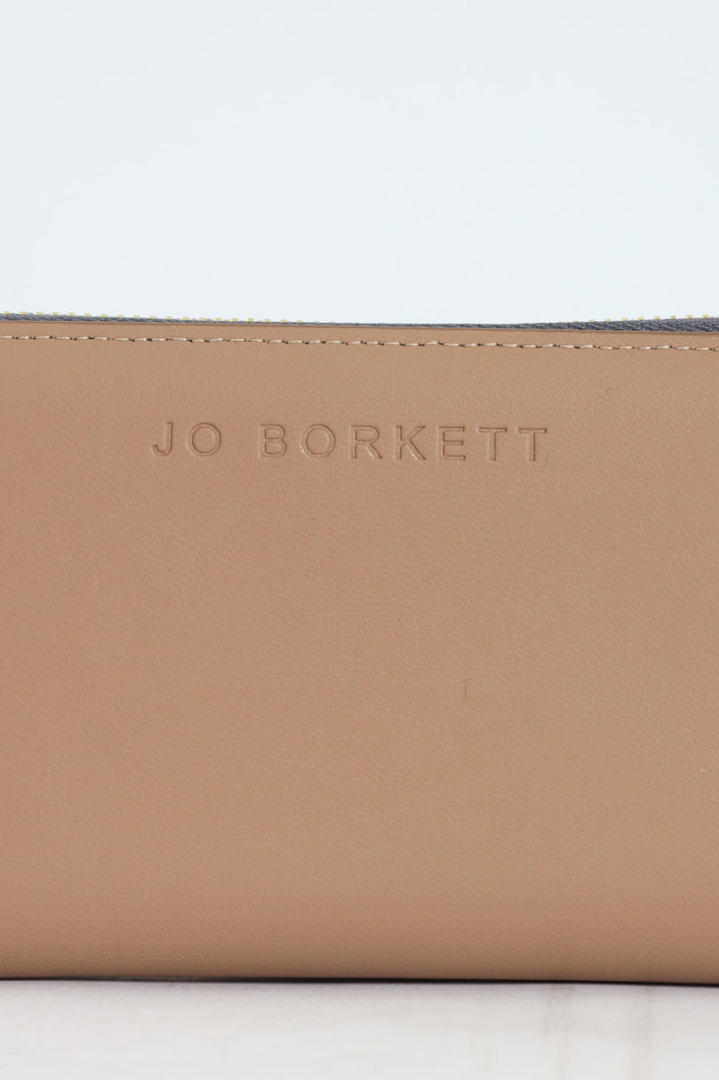 Meryl Smooth Zip Around Purse - Beige