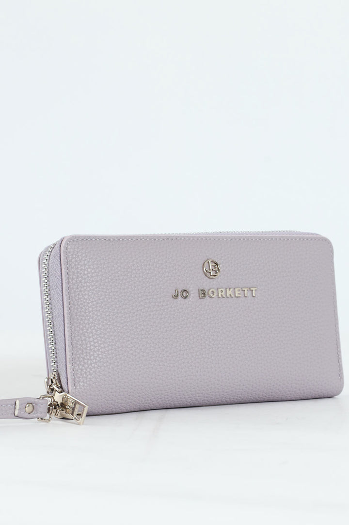 Nikki Pebble Zip Around Purse With Hand Strap - Lilac
