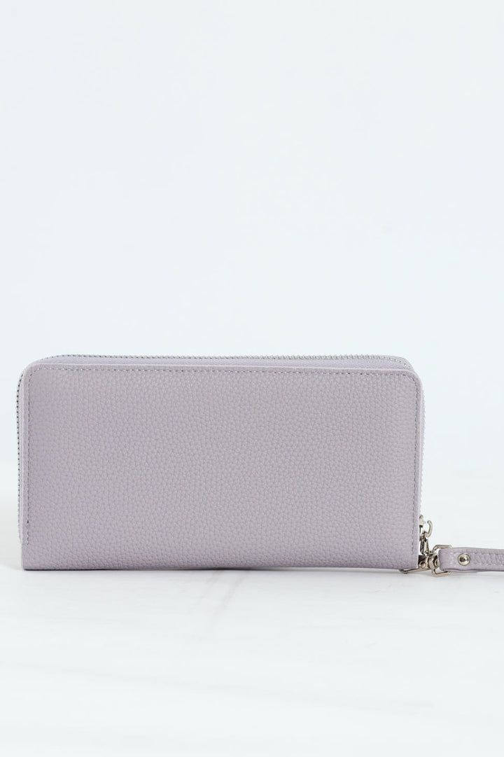 Nikki Pebble Zip Around Purse With Hand Strap - Lilac