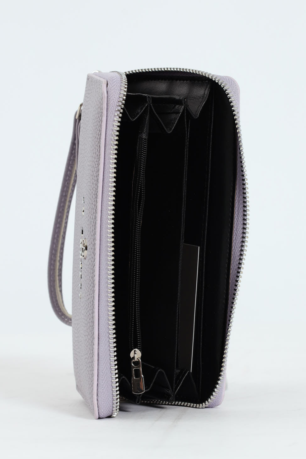 Nikki Pebble Zip Around Purse With Hand Strap - Lilac