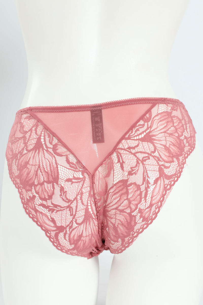 Lace & Mesh Bikini Panty - Mauve