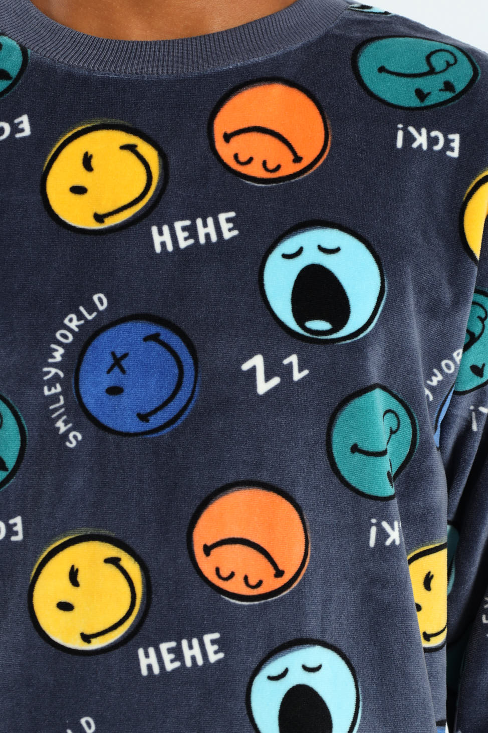 Boys Smiley Print Sleep Set - Blue