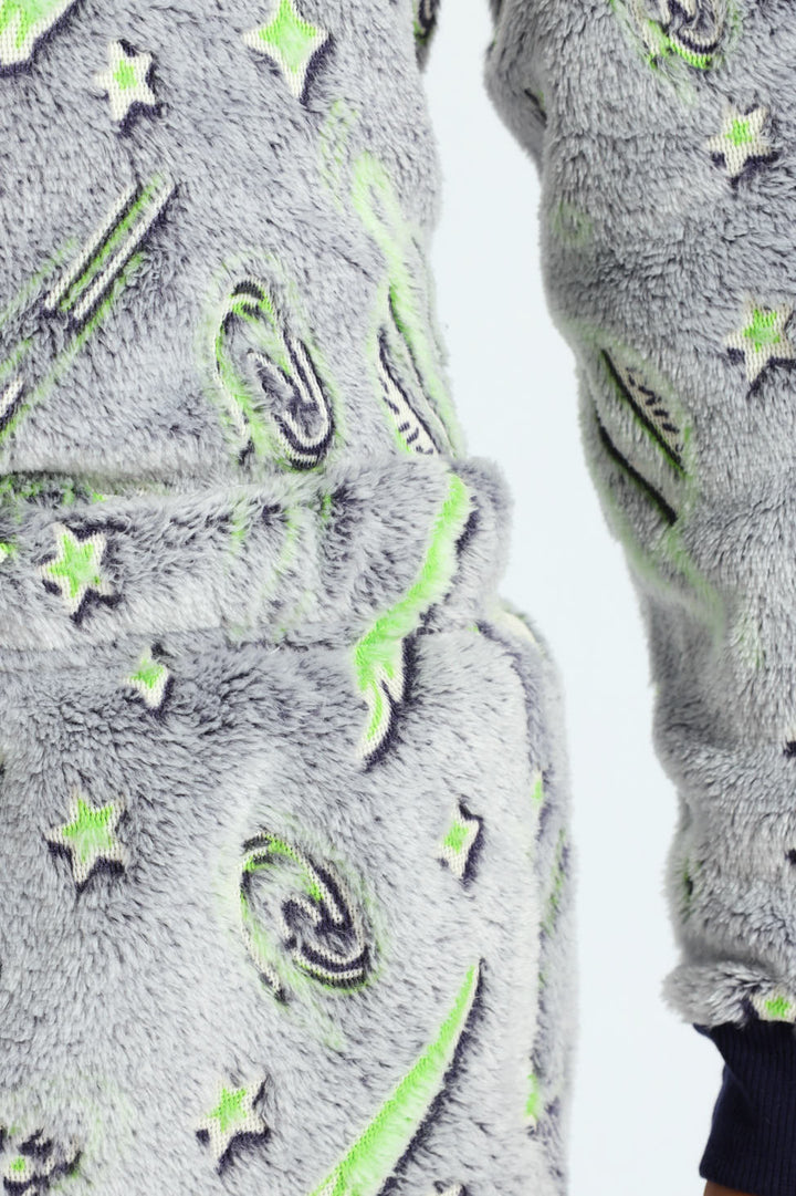 Boys Glow In The Dark Space Long Sleeve Sleep Set - Navy/Grey