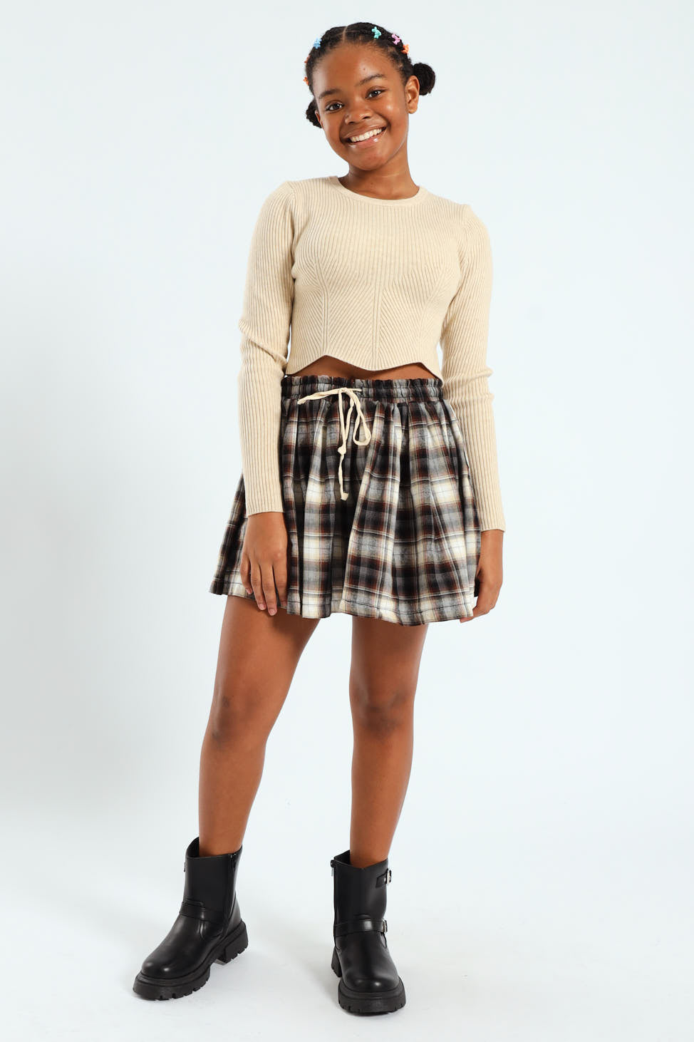 Girls Check Skort