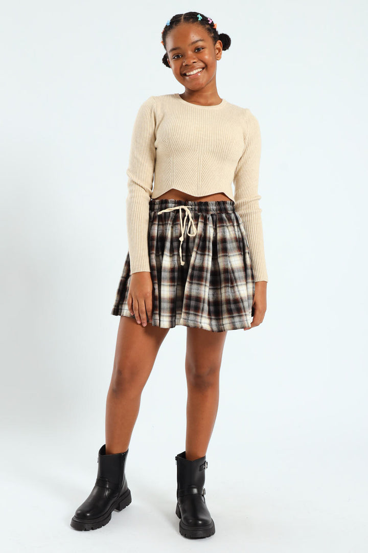 Girls Check Skort