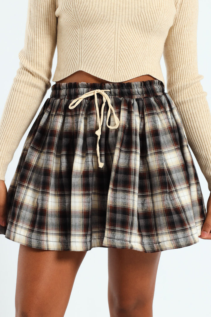Girls Check Skort