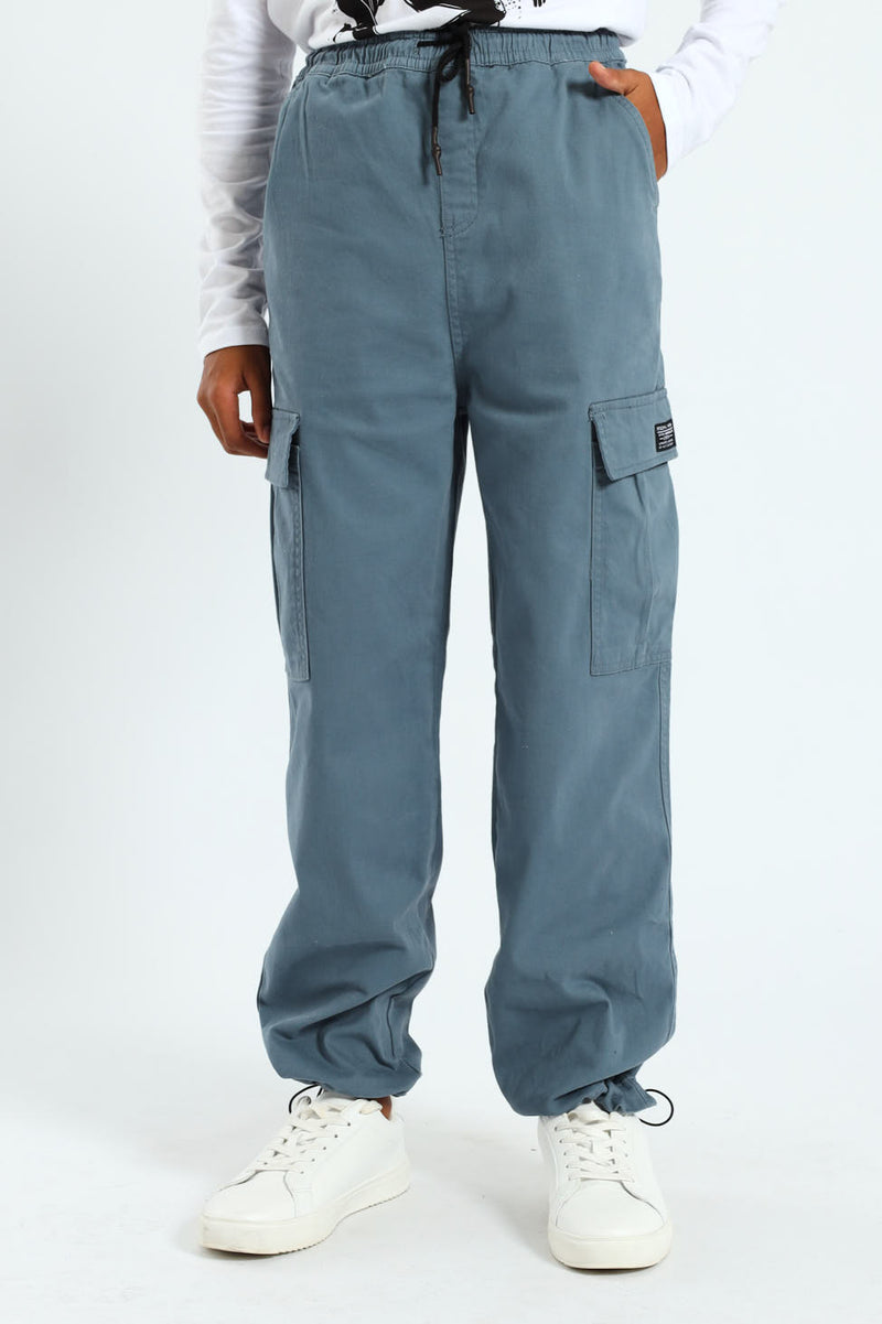 Boys Baggy Cargo Toggle Pants - Blue