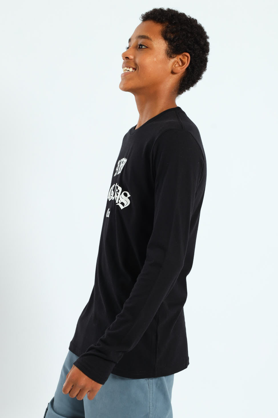 Boys 2 Pack Skate Text Long Sleeve Tees - White/Black