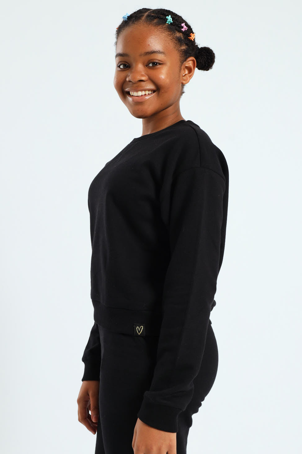 Girls Fleece Top - Black