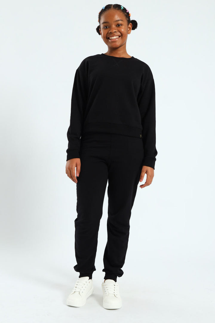 Girls Fleece Jogger - Black