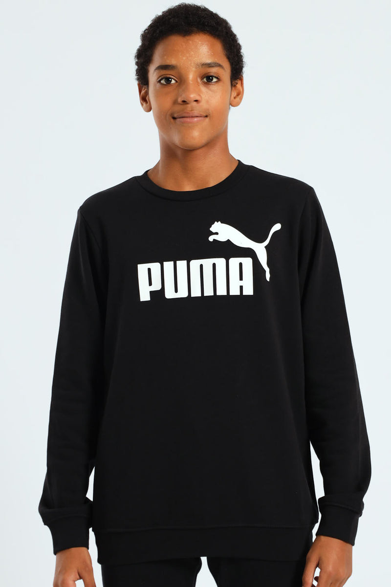 Boys Essential No.1 Logo Crew Top - Black