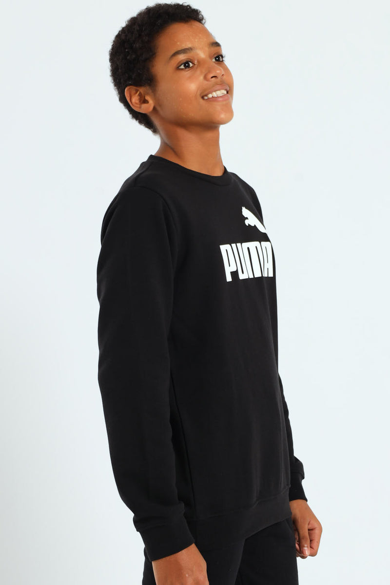 Boys Essential No.1 Logo Crew Top - Black