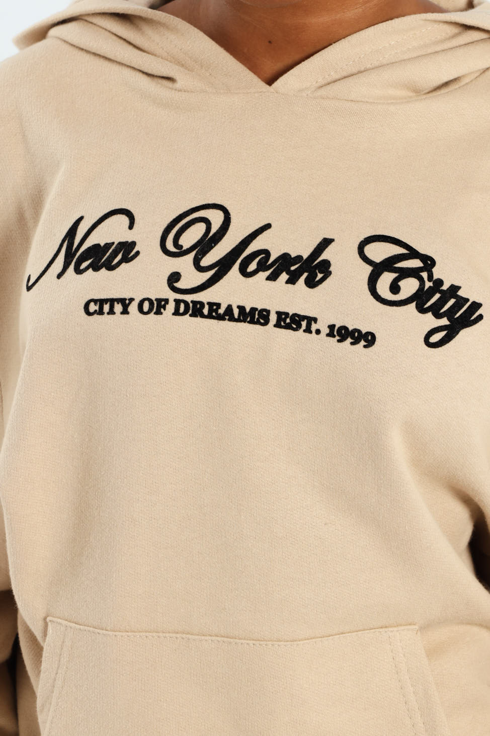 Girls New York Fleece Top - Tan