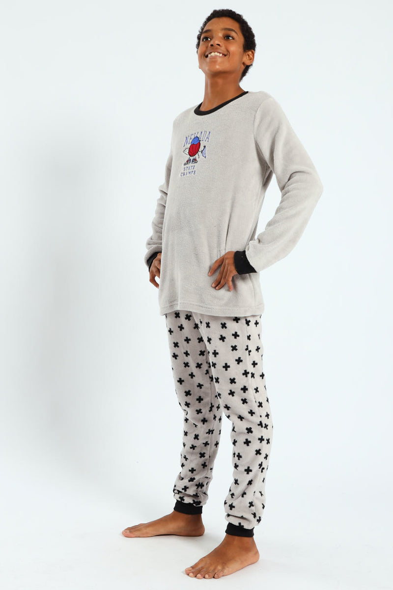 Boys Nevada State Champs Print Sleep Set - Grey