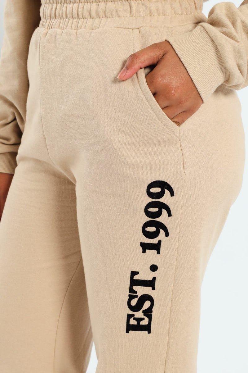 Girls New York Fleece Jogger - Tan