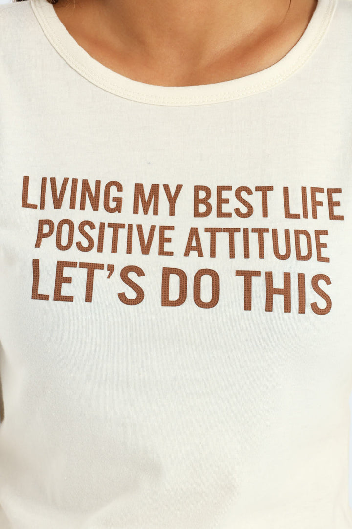 Girls Long Sleeve Regular Tee - White