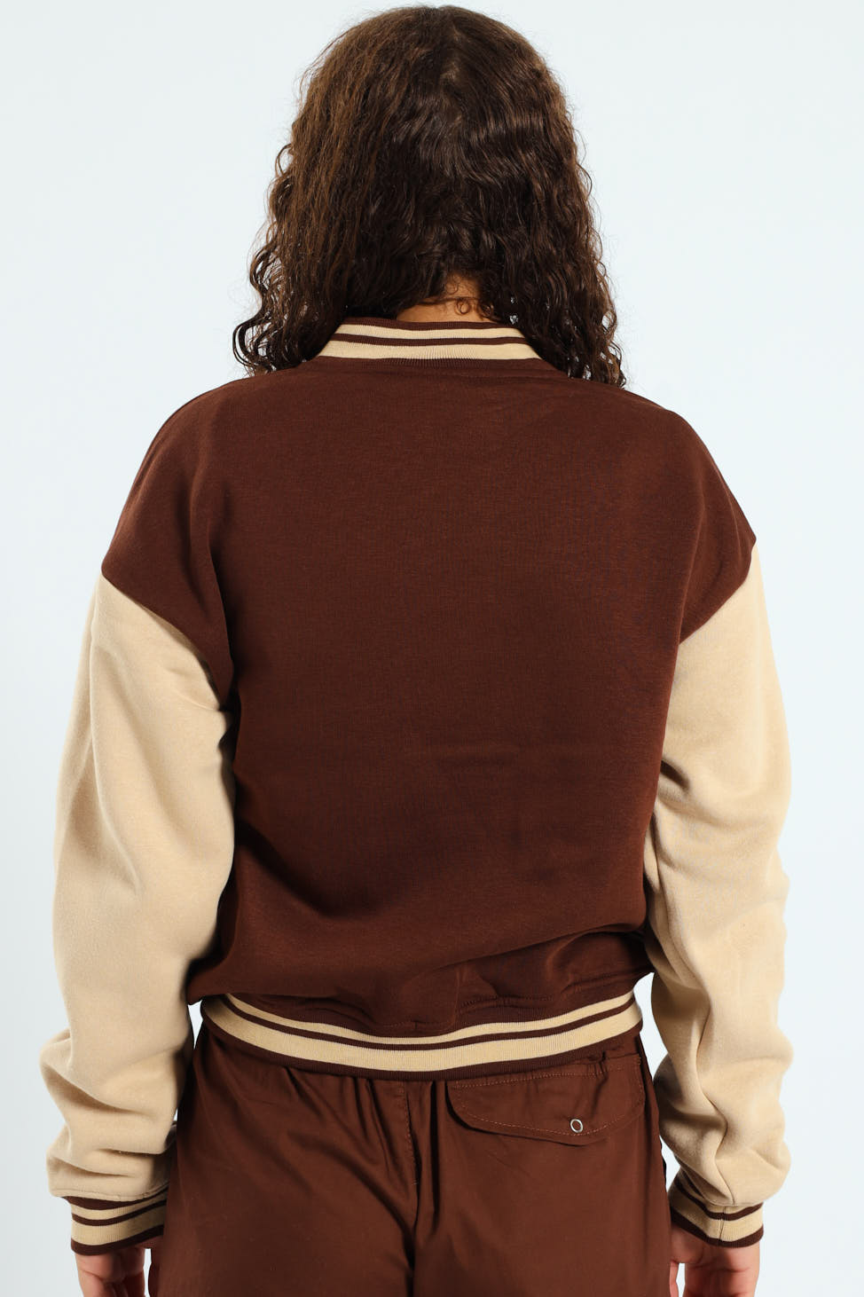 Girls Baseball Jacket - Brown