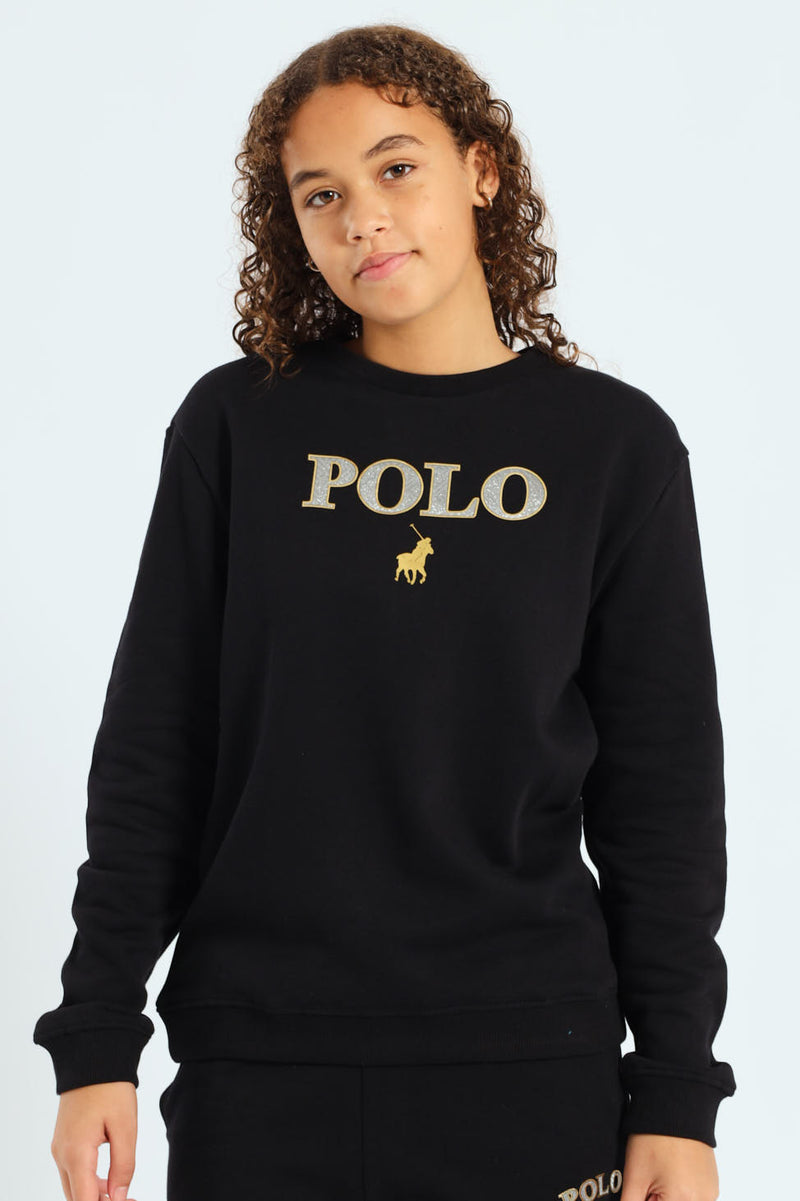 Girls Wendy Fleece Top - Black