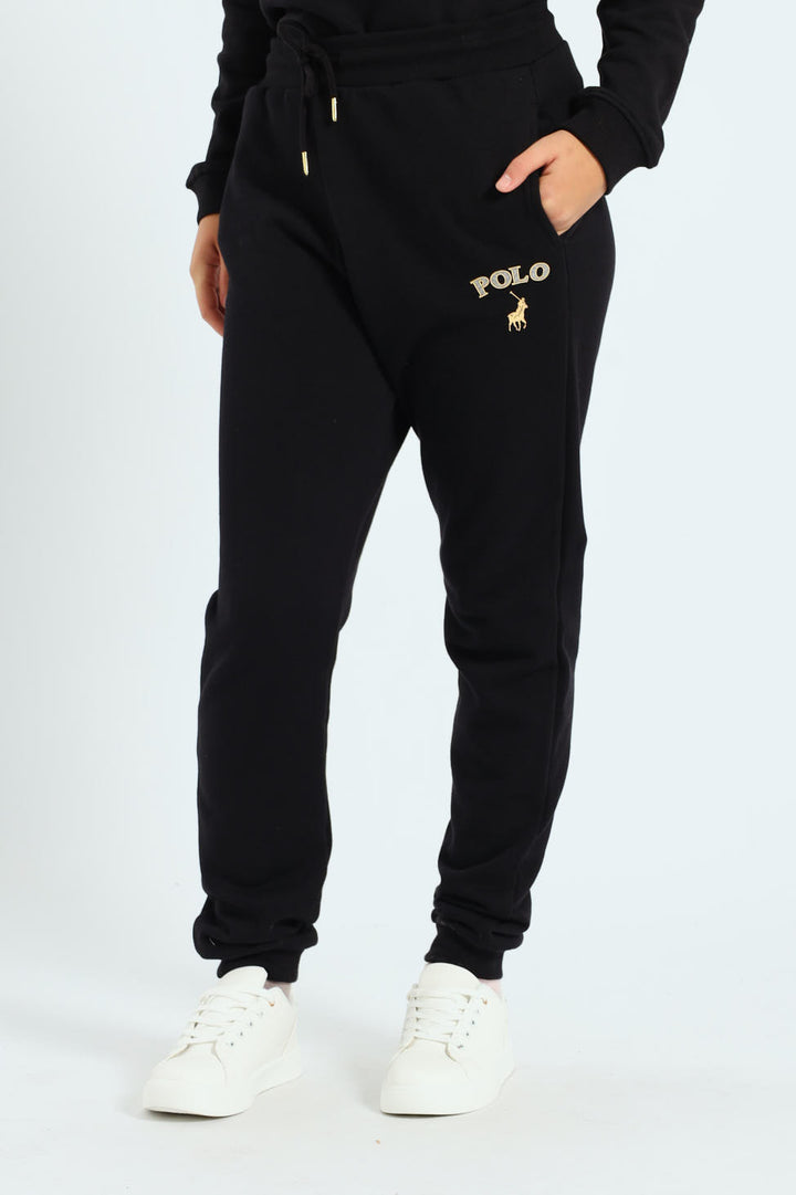 Girls Wendy Fleece Jogger - Black
