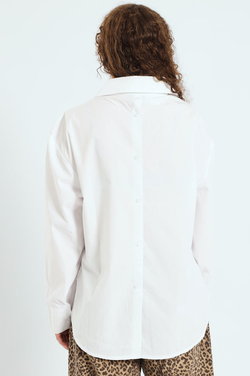 Girls Buttoned Woven Shirt - White