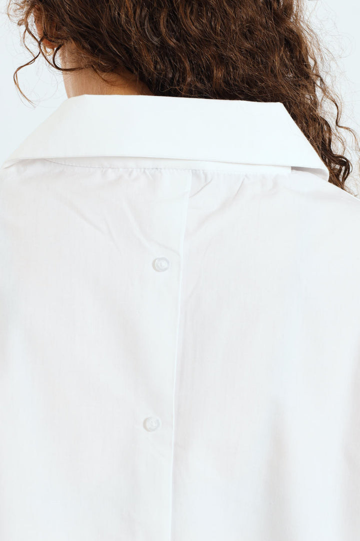 Girls Buttoned Woven Shirt - White