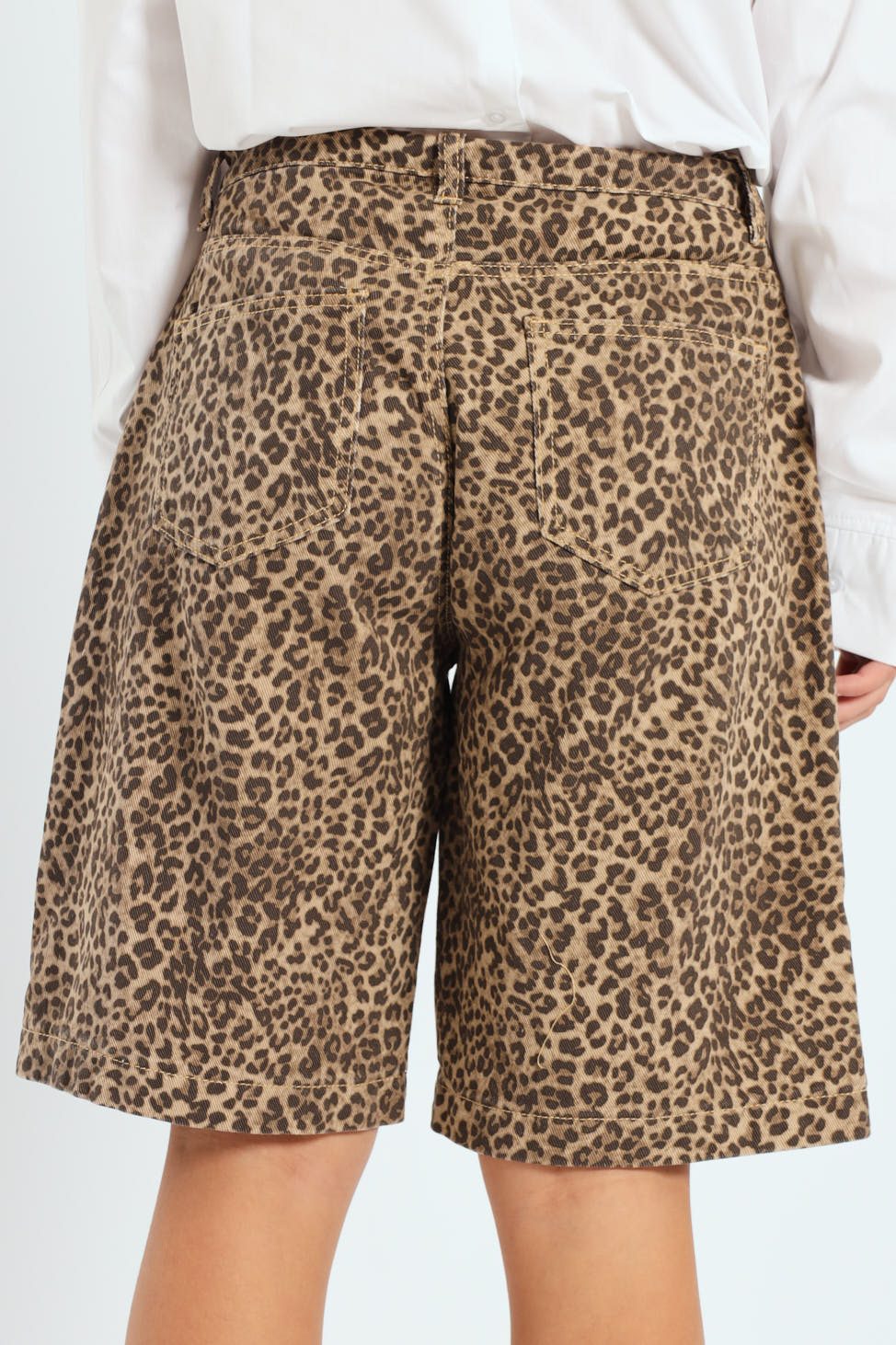 Girls Leopard Bermuda Shorts