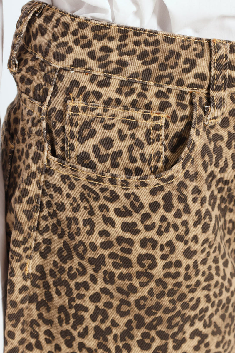 Girls Leopard Bermuda Shorts