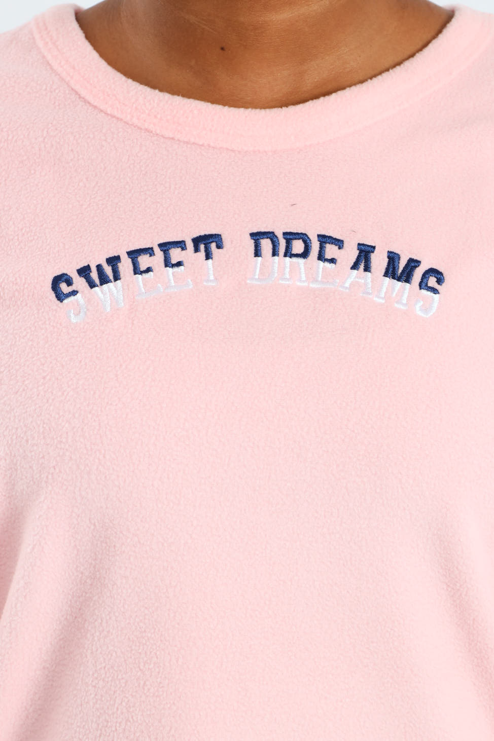 Girls Check Bottoms Sleep Set - Pink
