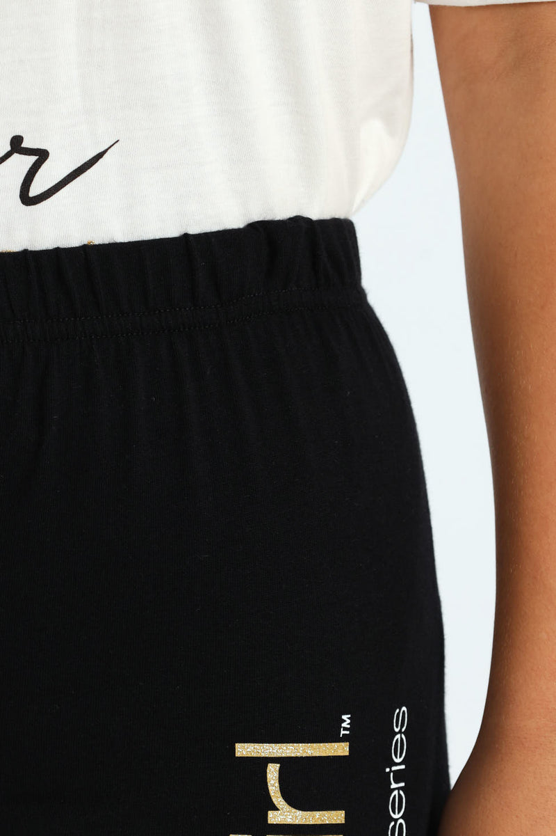 Girls Gossip Girl Leggings - Black