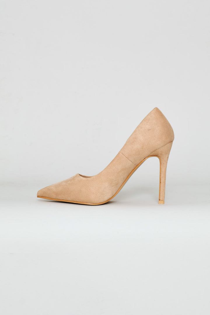 Microfibre Pointy Heel - Natural