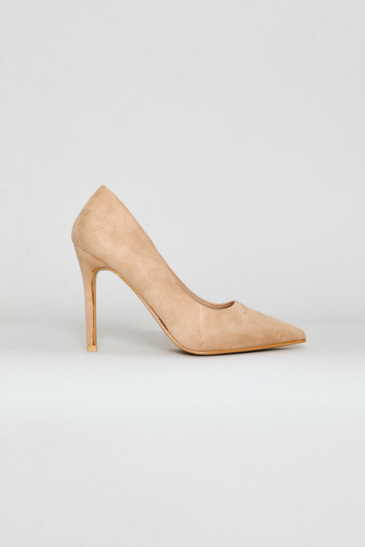 Microfibre Pointy Heel - Natural