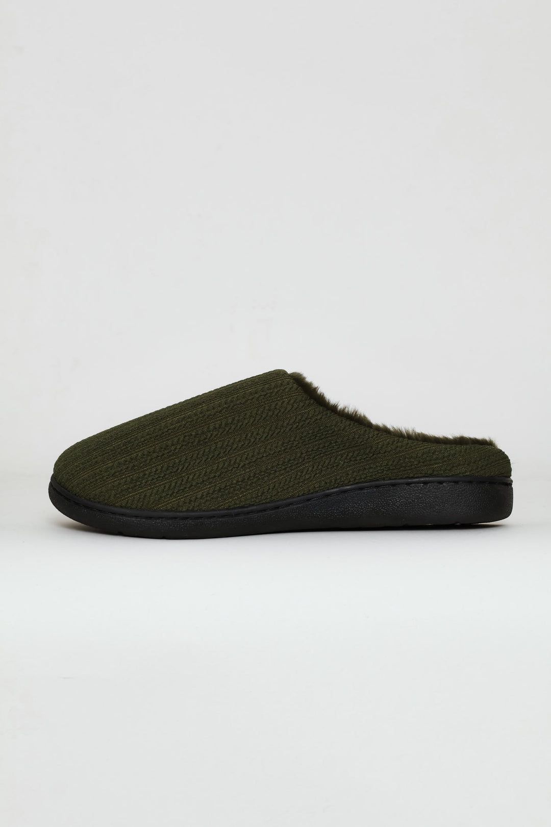 Braided Knit Upper Slipper - Olive