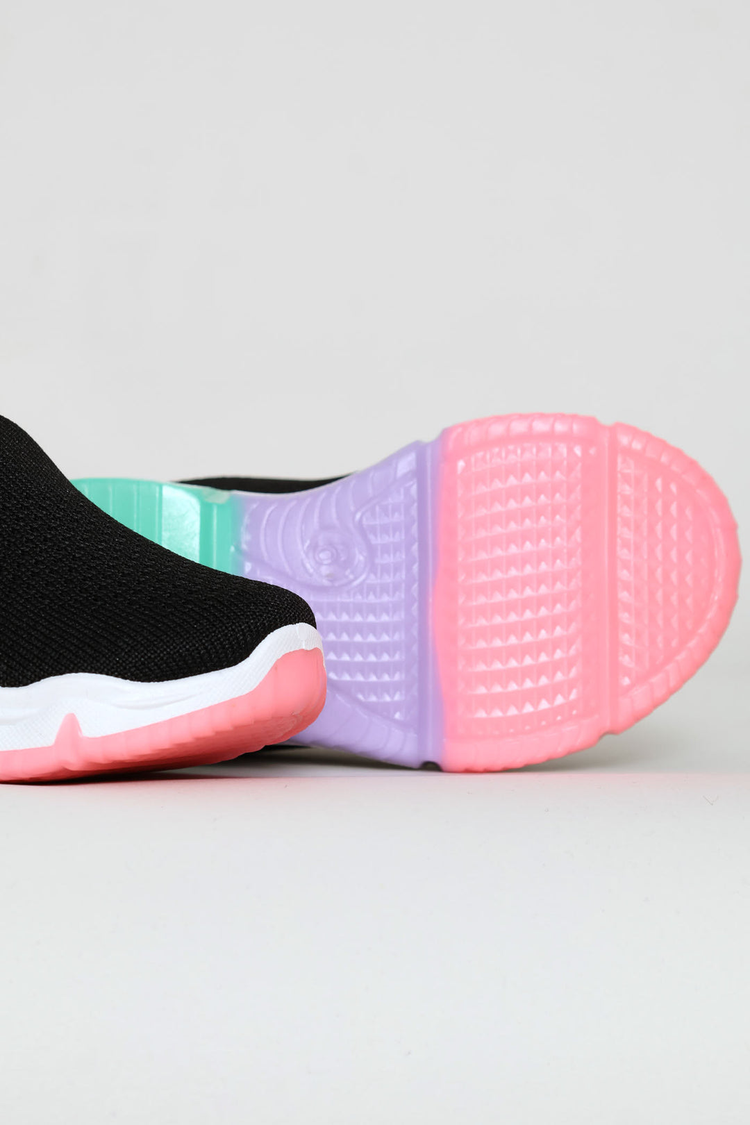 Pre-Girls Knit Slip On Trainer - Black