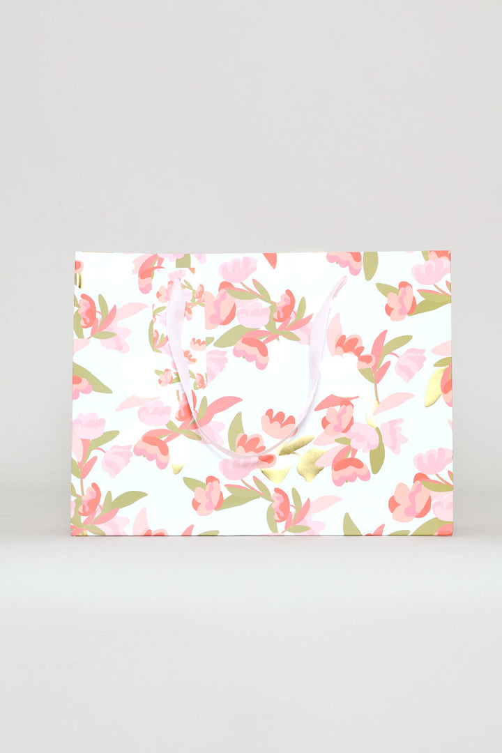 Gold Foil Gift Bag - Coral Pink