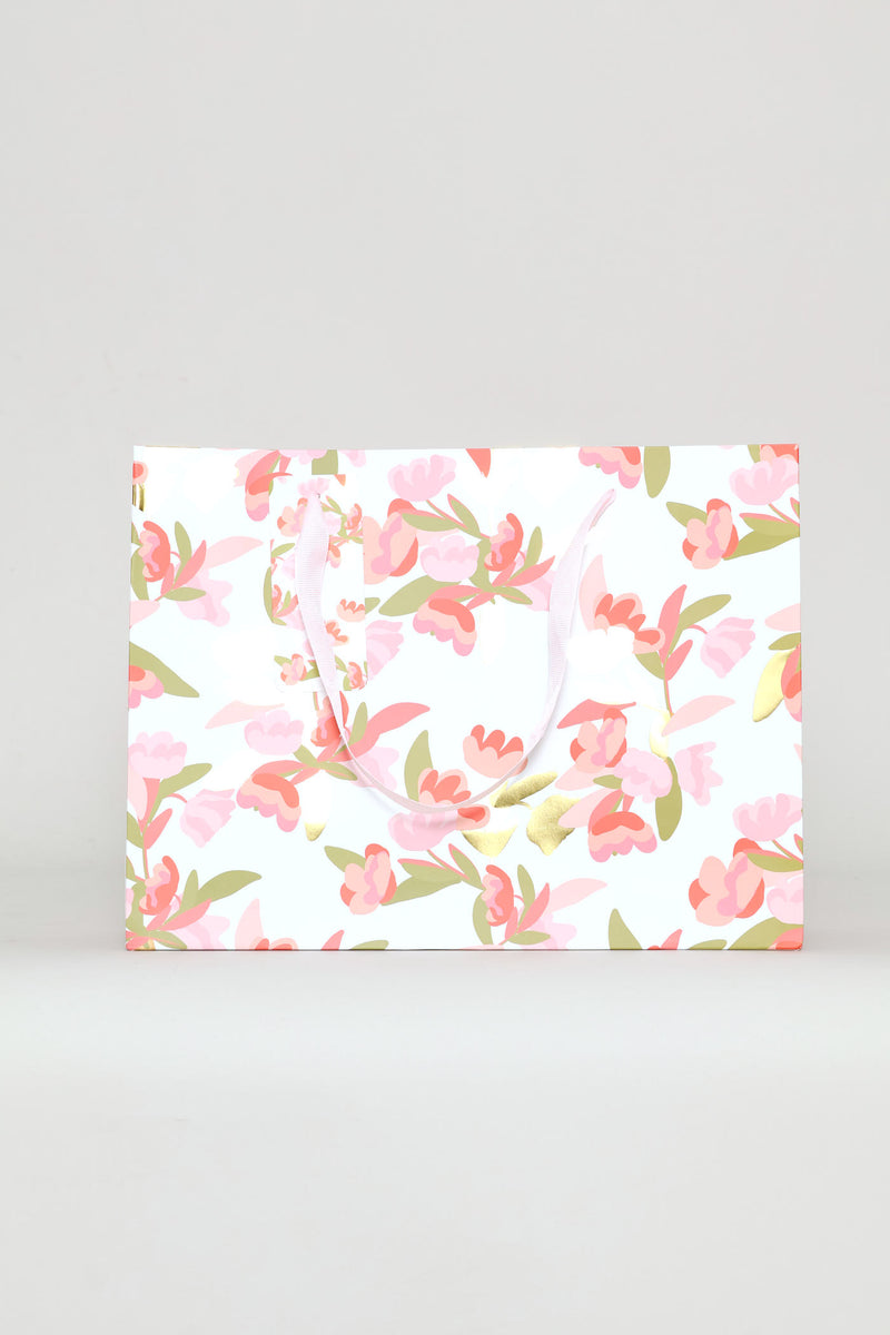 Gold Foil Gift Bag - Coral Pink